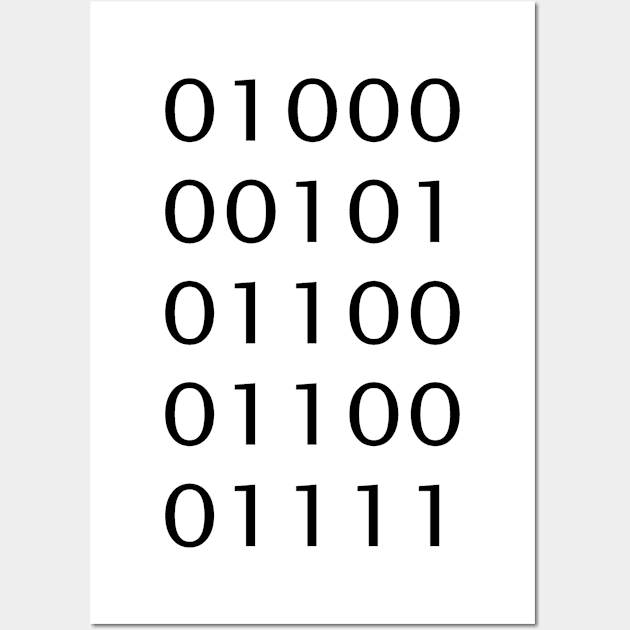 Binary code Ascii Hello Wall Art by HBfunshirts